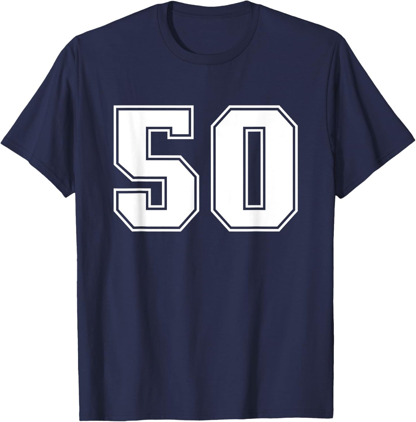 Number #50 Sports Jersey Lucky Number T-Shirt - T-Shirt | Navy