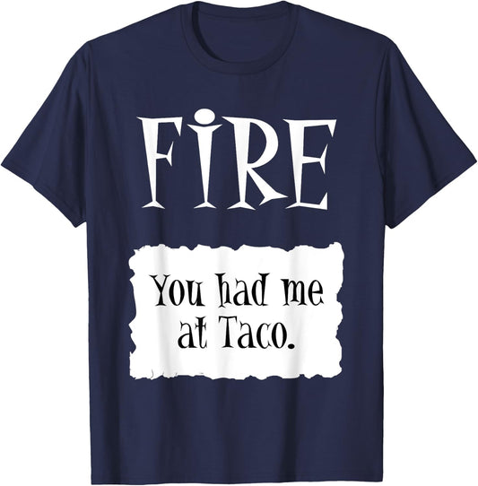 FIRE - Hot Packet Halloween Taco Costume T-Shirt - T-Shirt | Navy