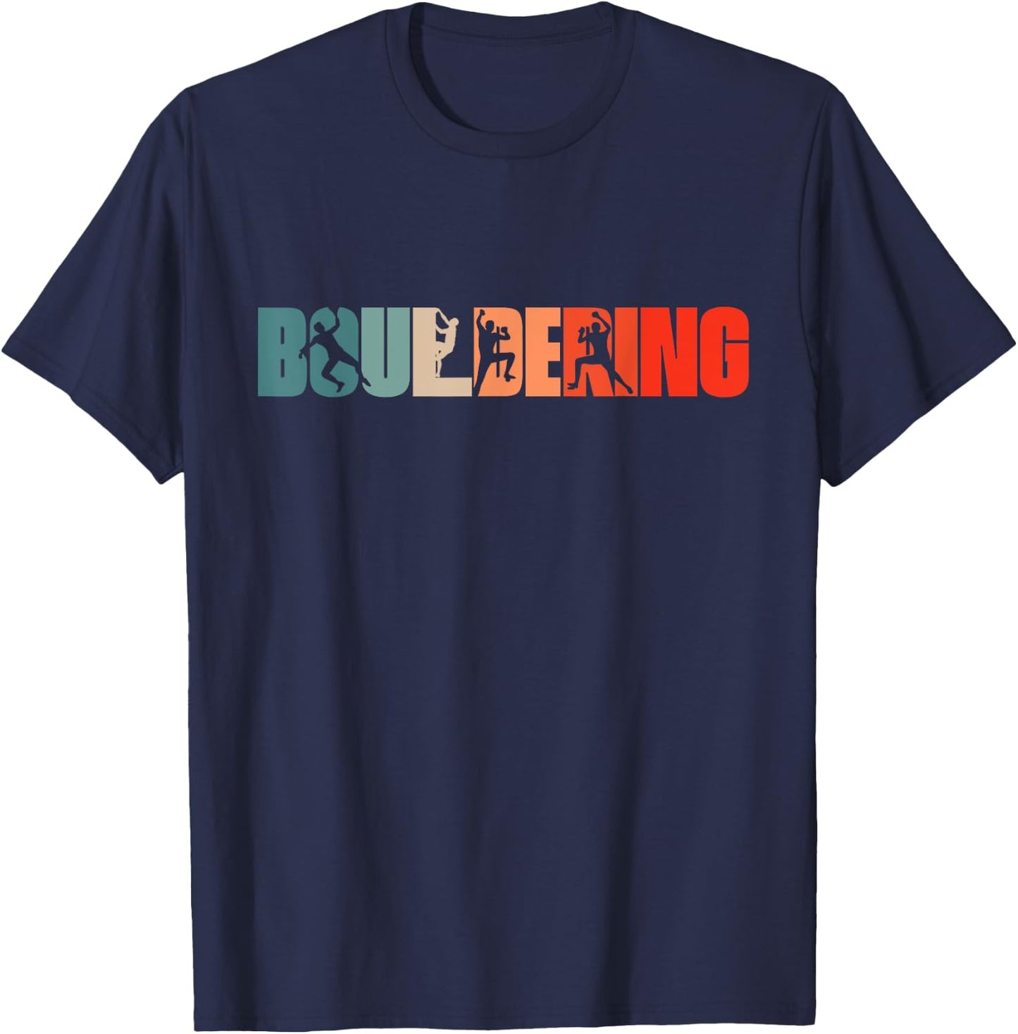 Retro Bouldering Climbing - Vintage Climber Bouldering T-Shirt - T-Shirt | Navy