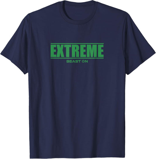 Extreme Green Writing Fitness Gym Training Calisthenics T-Shirt - T-Shirt | Navy
