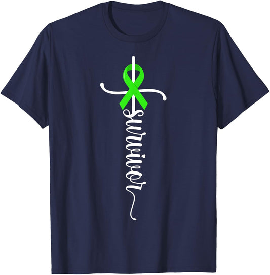 Survivor Christian Cross Warrior Non-Hodgkin Lymphoma Cancer T-Shirt - T-Shirt | Navy