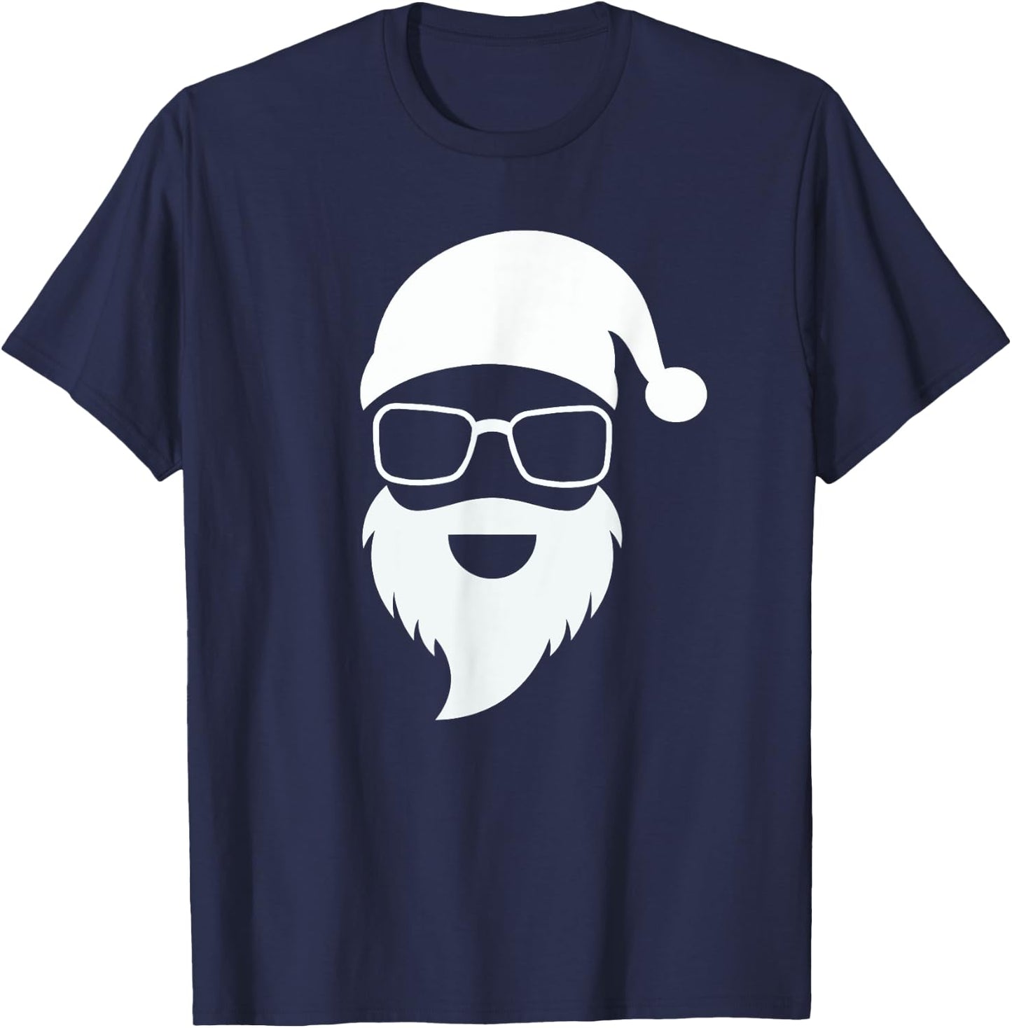 Santa Claus Face Sunglasses Men Women Cool Christmas Hipster T-Shirt - T-Shirt | Navy
