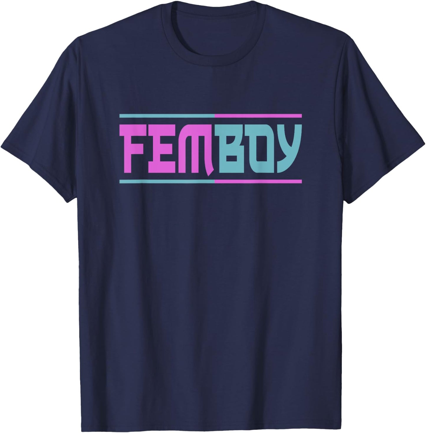 Femboy Anime Neko Femboy Anime Cute Femboy T-Shirt - T-Shirt | Navy