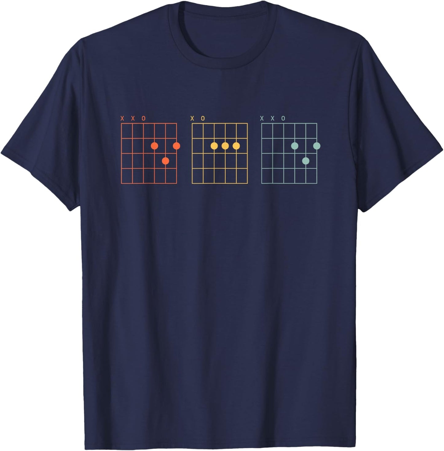 Retro Guitar Best Dad Ever DAD Chords Guitarist Fathers Day T-Shirt - T-Shirt | Navy