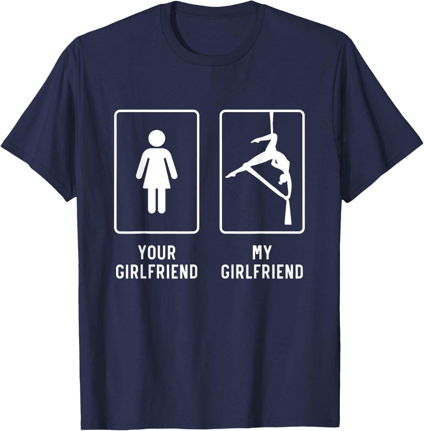 Hammock Silk Girlfriend Funny Aerial Yoga Gifts For BF T-Shirt - T-Shirt | Navy