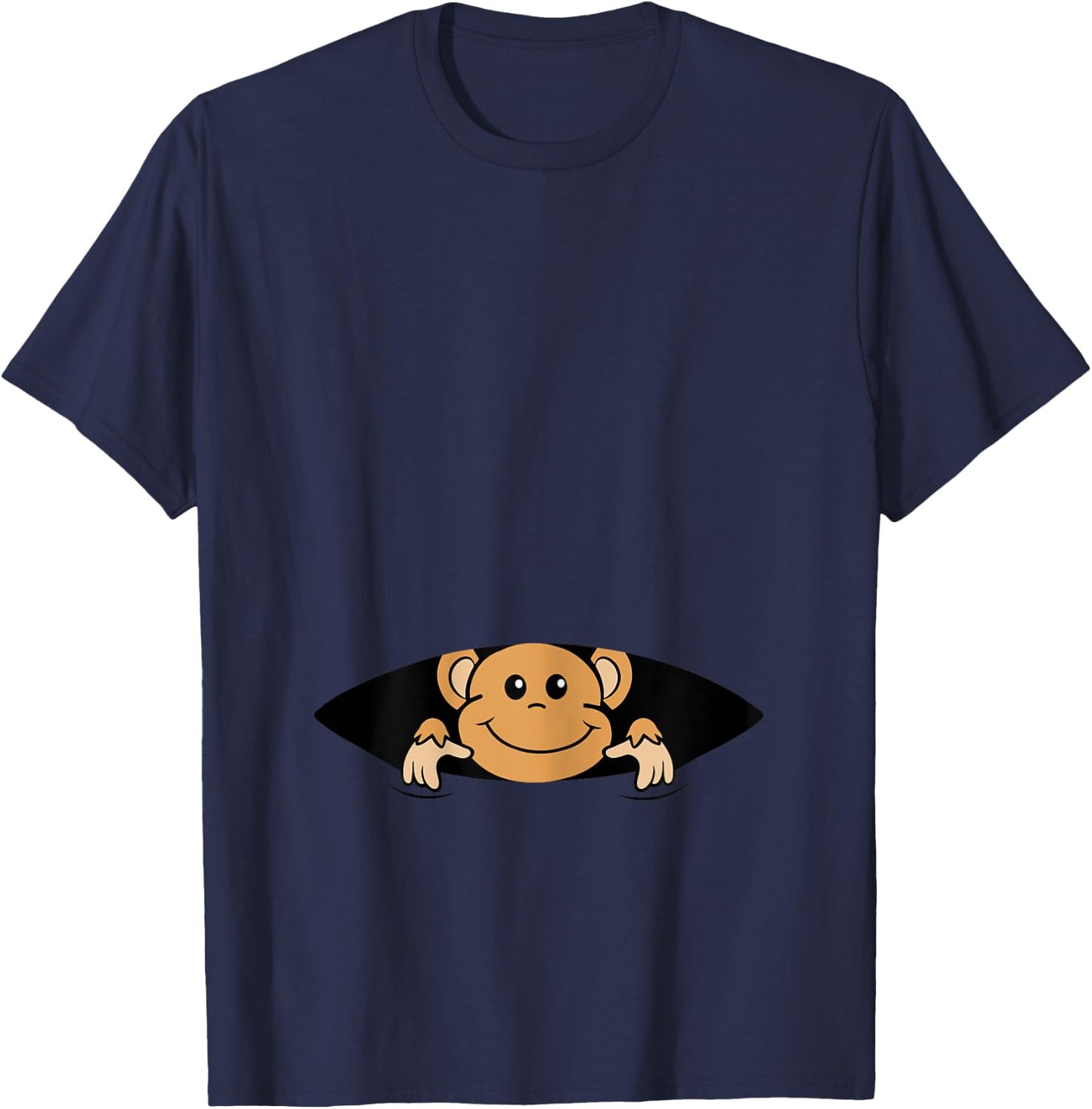 Pregnancy Announce Design with Monkey Ape Mom Pregnant T-Shirt - T-Shirt | Navy