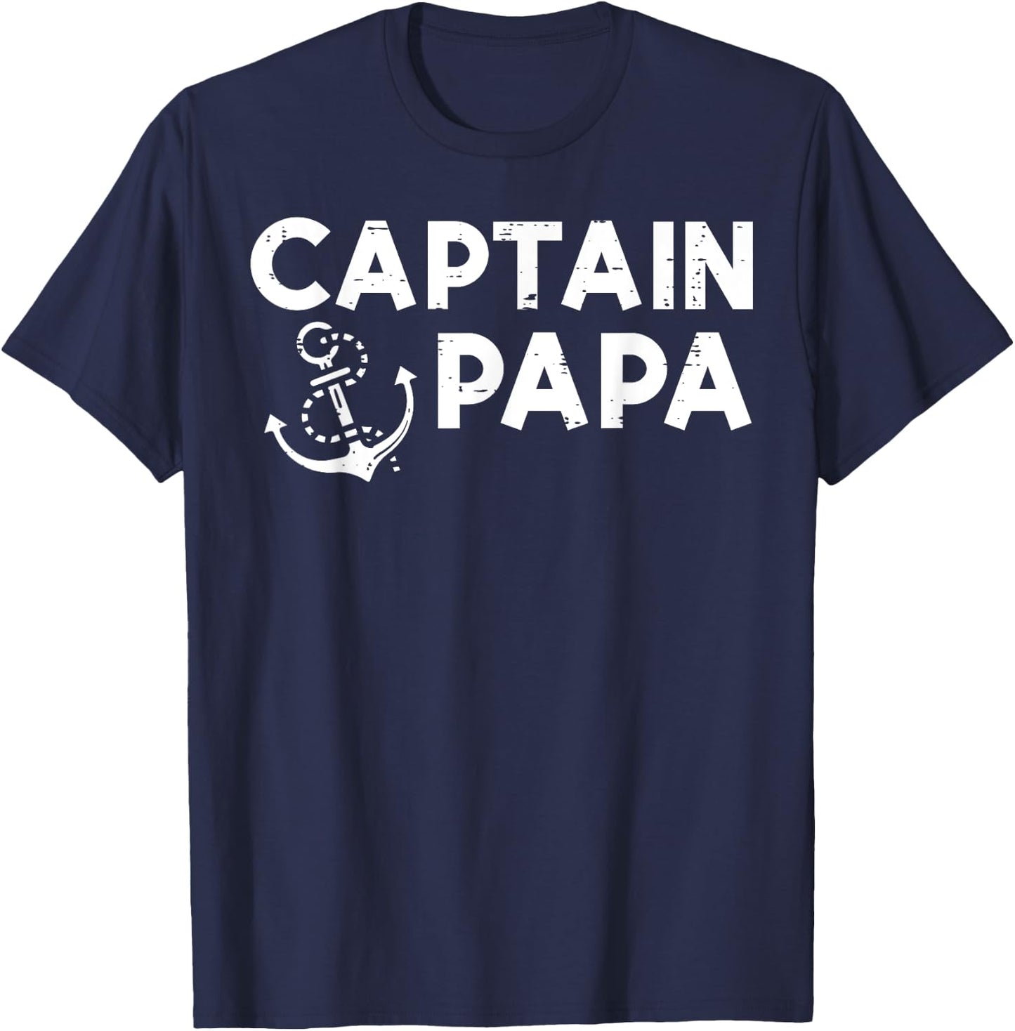 Captain Papa Boat Owner Family Fathers Day Dad Daddy Men T-Shirt - T-Shirt | Navy