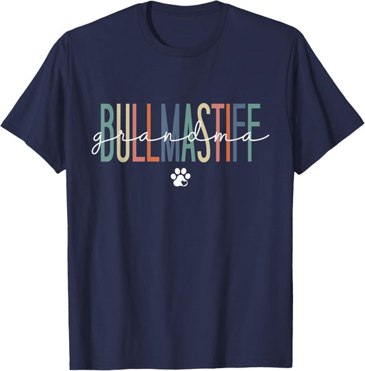Bullmastiff Grandma Bull Mastiff Dog Nana Mother's Day Men Women Kids T-Shirt - T-Shirt | Navy