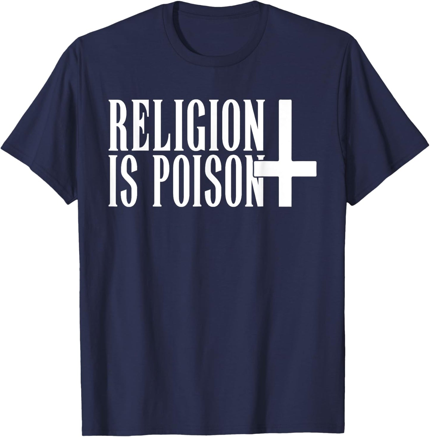 Funny Antichrist Satanism Satanic Occult Satan Atheist Satan T-Shirt - T-Shirt | Navy