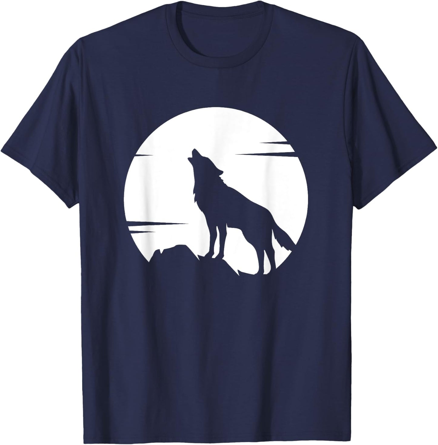 Lone Wolf Howling at the Moon Jackal Animal Gift Men Women T-Shirt - T-Shirt | Navy