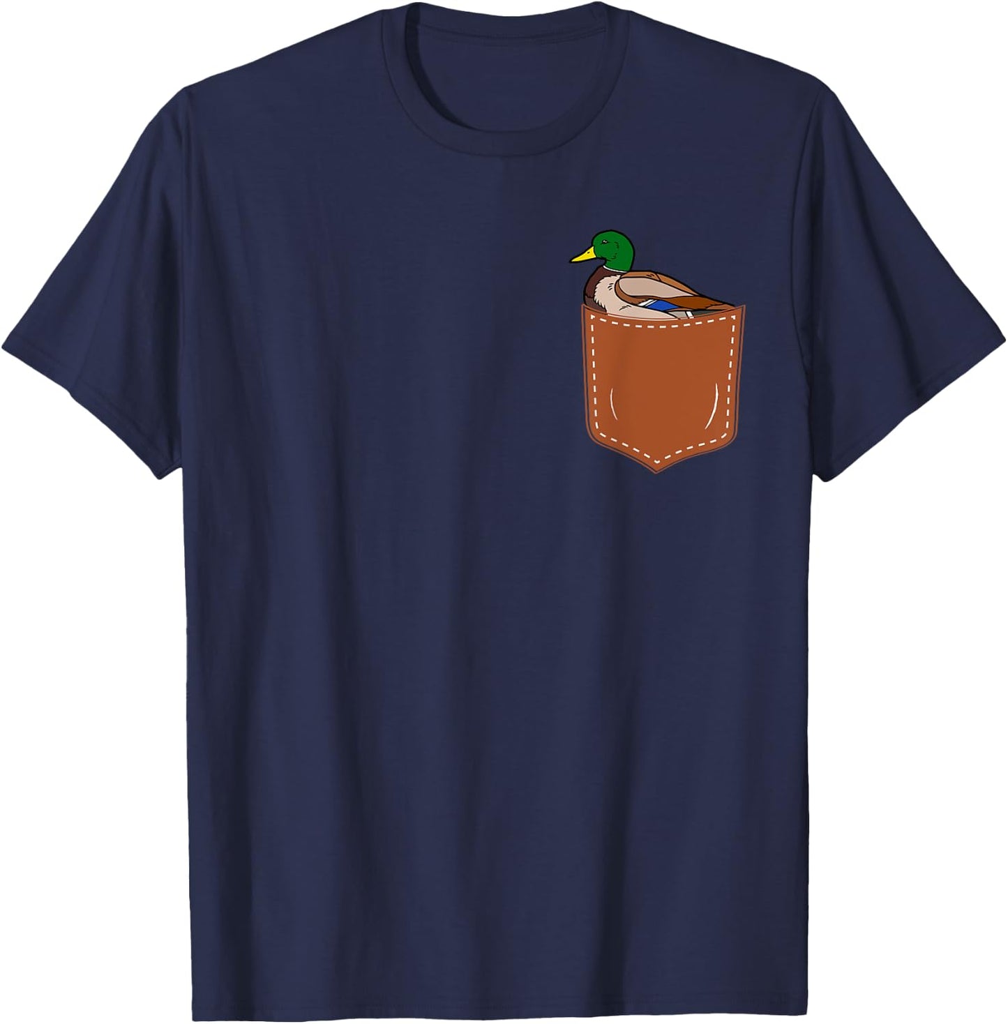Cute Mallard bird in Small Pocket,Funny Mallard Lover T-Shirt - T-Shirt | Navy