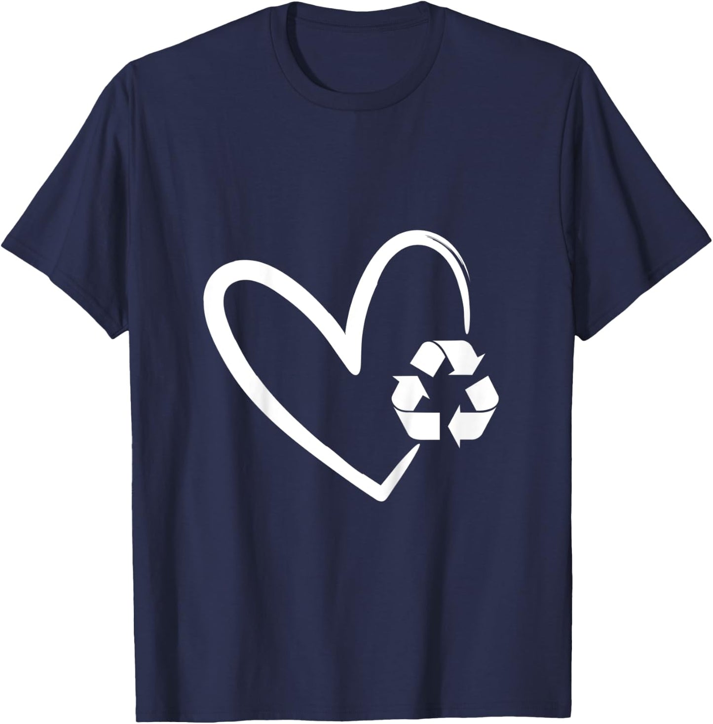 Kids Girls Earth Day Heart Recycle Sign Cute Happy Earth Day Kids T-Shirt - T-Shirt | Navy