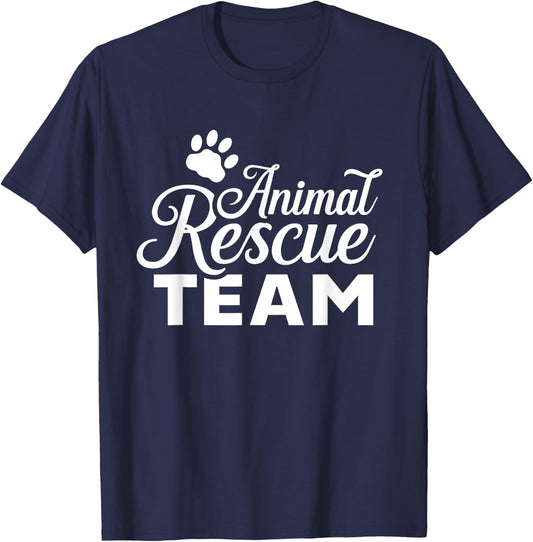 Animal Rescue Team Animals Save Rescuer Saving T-Shirt - T-Shirt | Navy