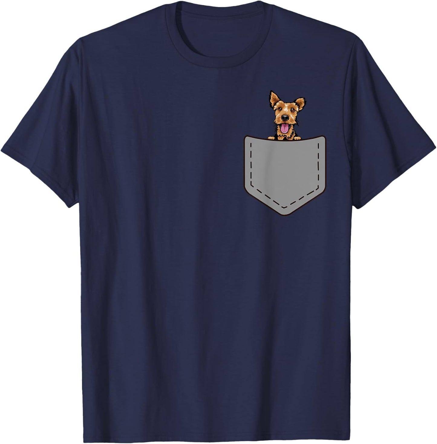 Funny Welsh Terrier Dog in your Pocket Dog lovers owners T-Shirt - T-Shirt | Navy