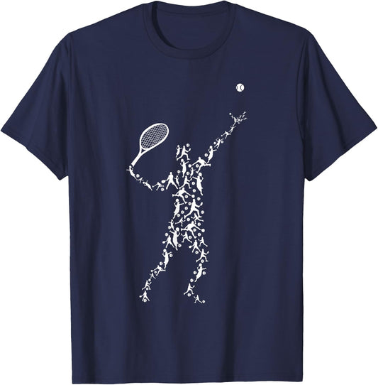 Tennis Positions Player Balls Funny Racket Game Outfit T-Shirt - T-Shirt | Navy