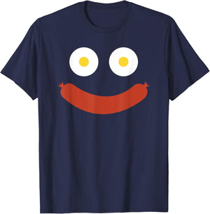 Eggs Sausage Happy Smile T-Shirt - T-Shirt | Navy