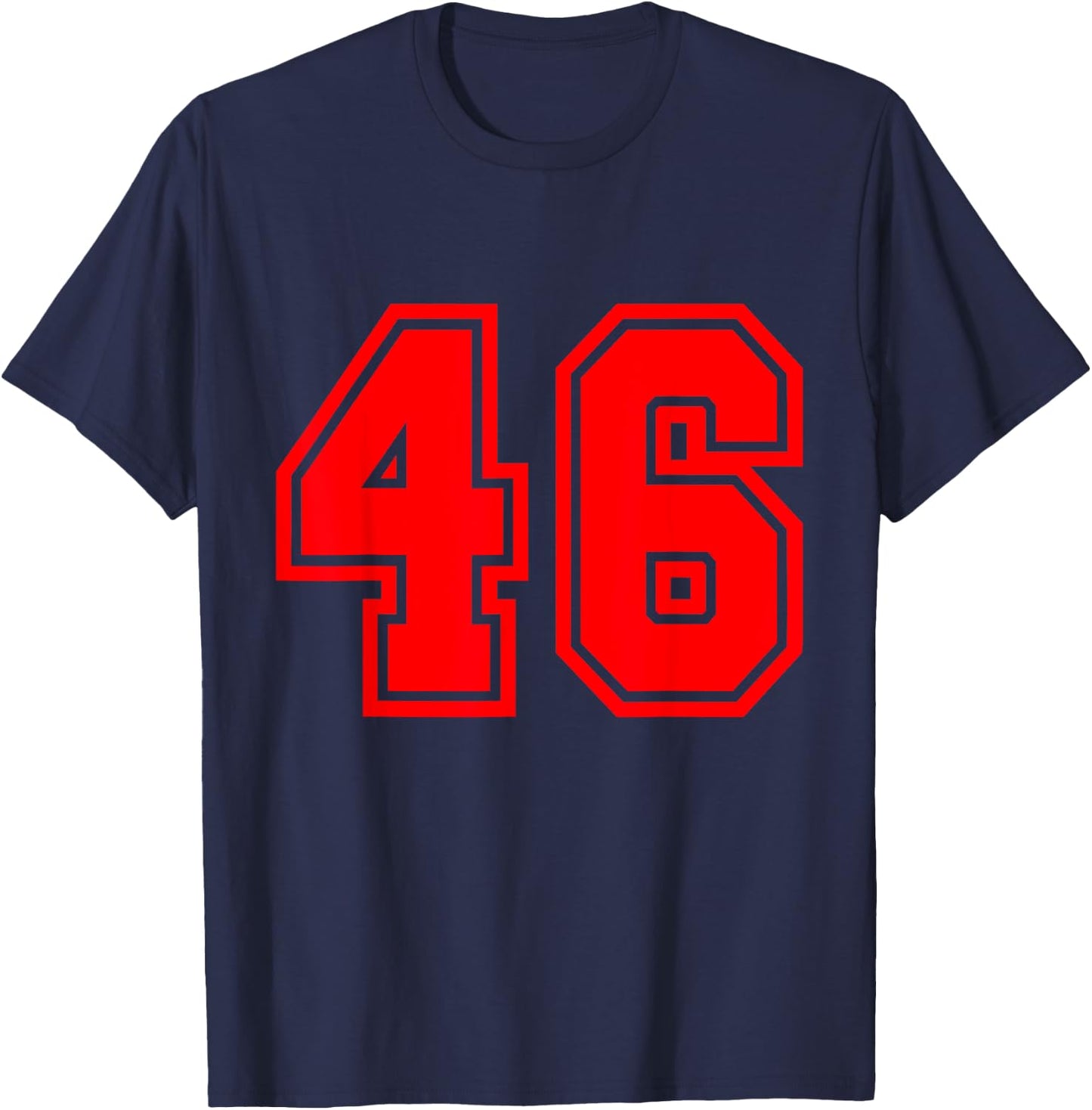 Number #46 Red Varsity Favorite Number T-Shirt - T-Shirt | Navy