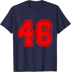 Number #46 Red Varsity Favorite Number T-Shirt - T-Shirt | Navy