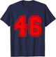 Number #46 Red Varsity Favorite Number T-Shirt - T-Shirt | Navy