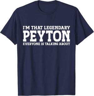 Peyton Personal Name Funny Peyton T-Shirt - T-Shirt | Navy