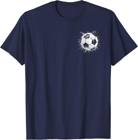 Soccer Ball Sport Stylish Design T-Shirt - T-Shirt | Navy