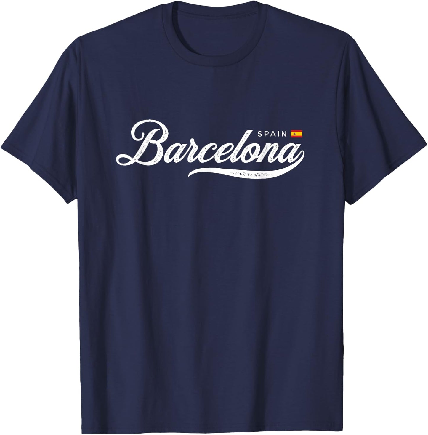 Barcelona Spain Retro Vintage T-Shirt - T-Shirt | Navy
