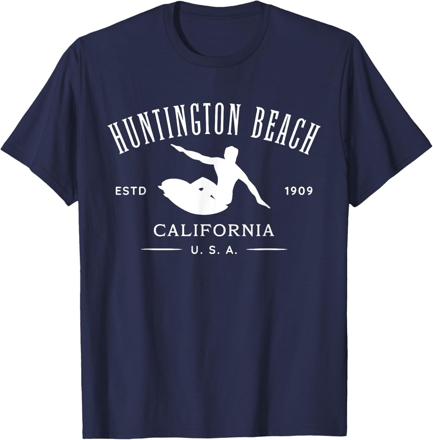 Huntington Beach California Surf Design Men Women Girls Kids T-Shirt - T-Shirt | Navy