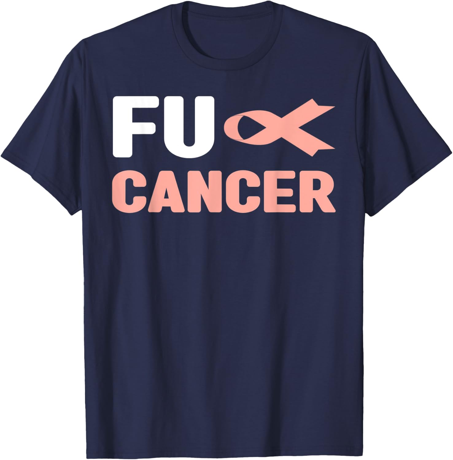Fuck Uterine Cancer Shirt - Fuck Uterine Cancer Awareness T-Shirt - T-Shirt | Navy