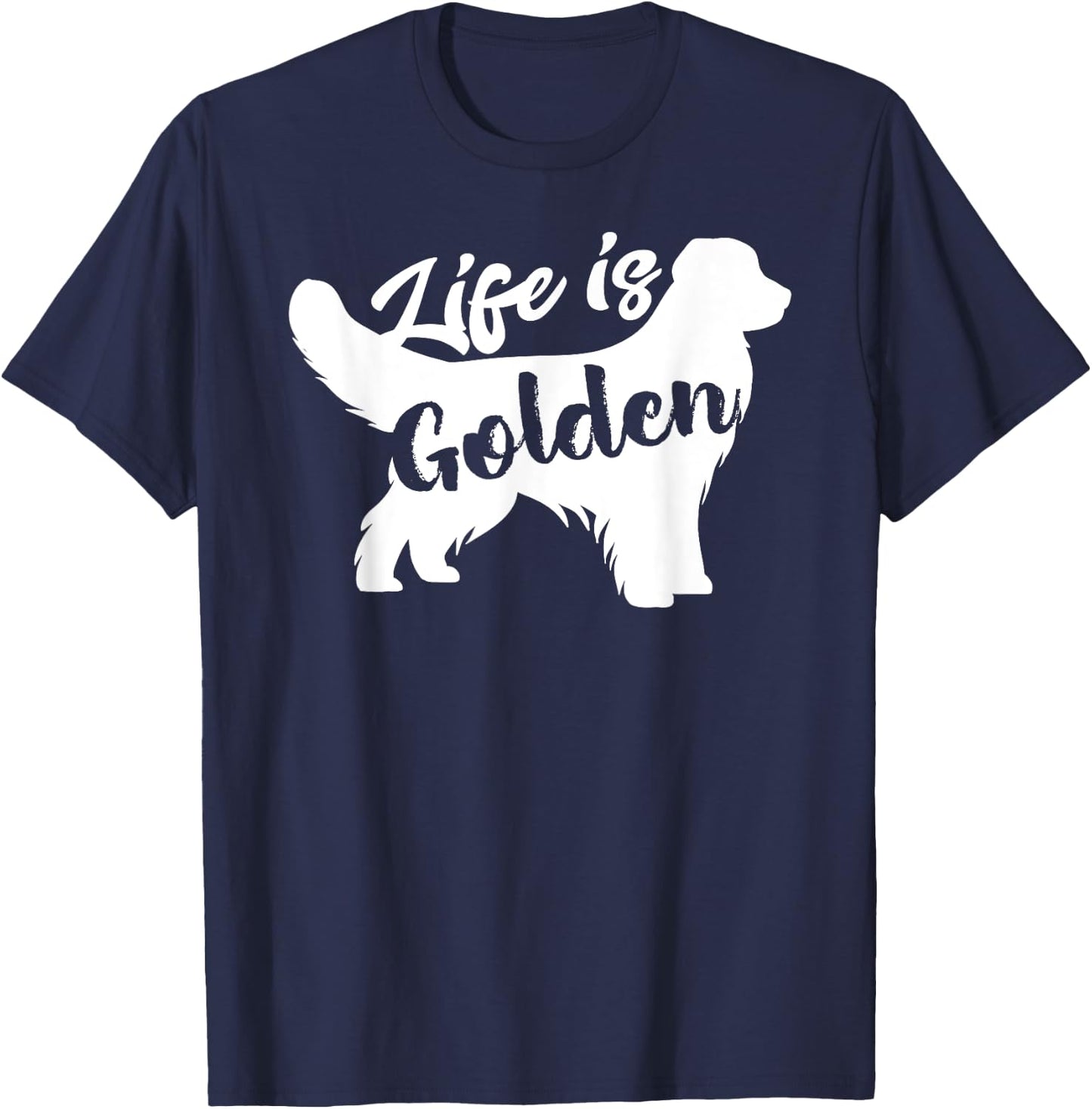 Golden Retriever Hund Life is golden retro vintage T-Shirt - T-Shirt | Navy
