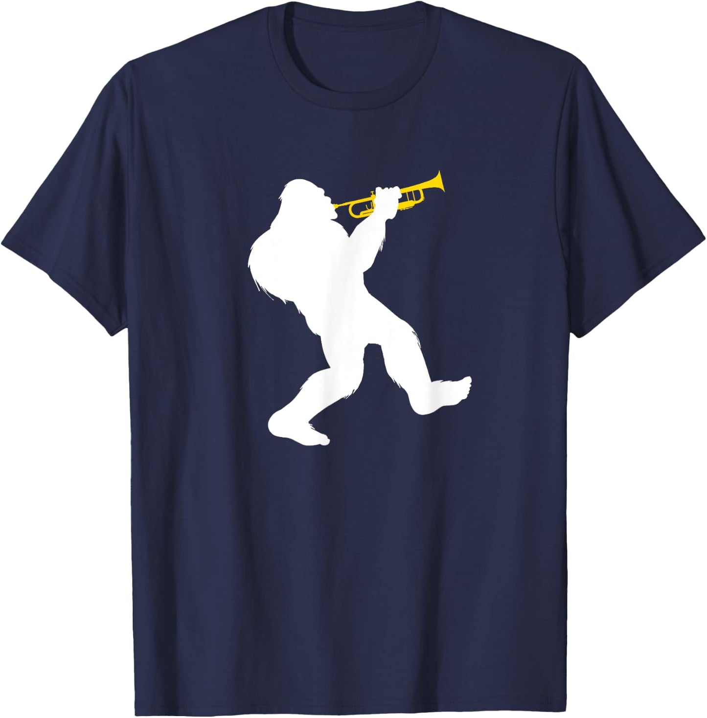 Bigfoot playing a trumpet T-Shirt - T-Shirt | Navy