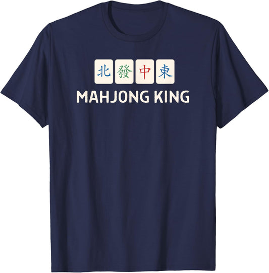 Mahjong King Quote Outfit Men T-Shirt - T-Shirt | Navy