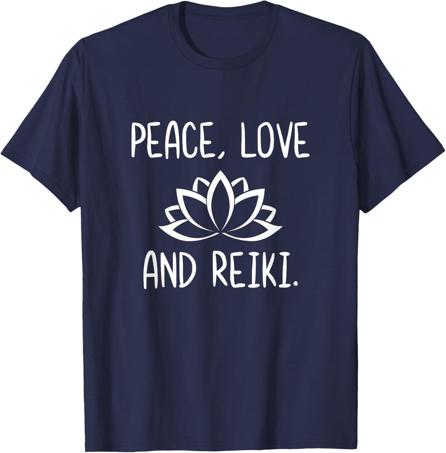 Lotus Peace Love Reik Lotus Zen Meditation T-Shirt - T-Shirt | Navy