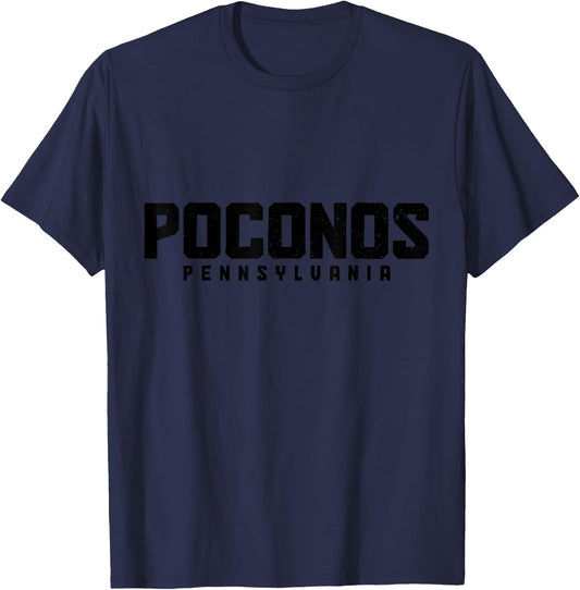 Poconos Pennsylvania Vintage Pocono Mountains T-Shirt - T-Shirt | Navy