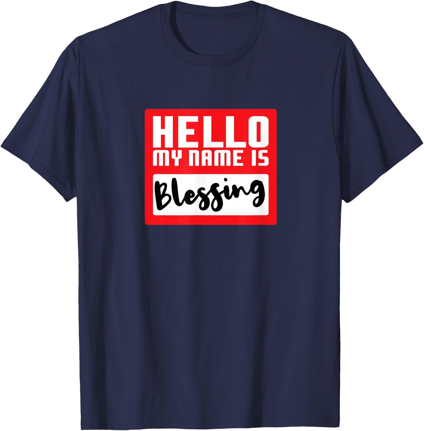 Hello My Name is Blessing in Disguise Funny Halloween Party T-Shirt - T-Shirt | Navy