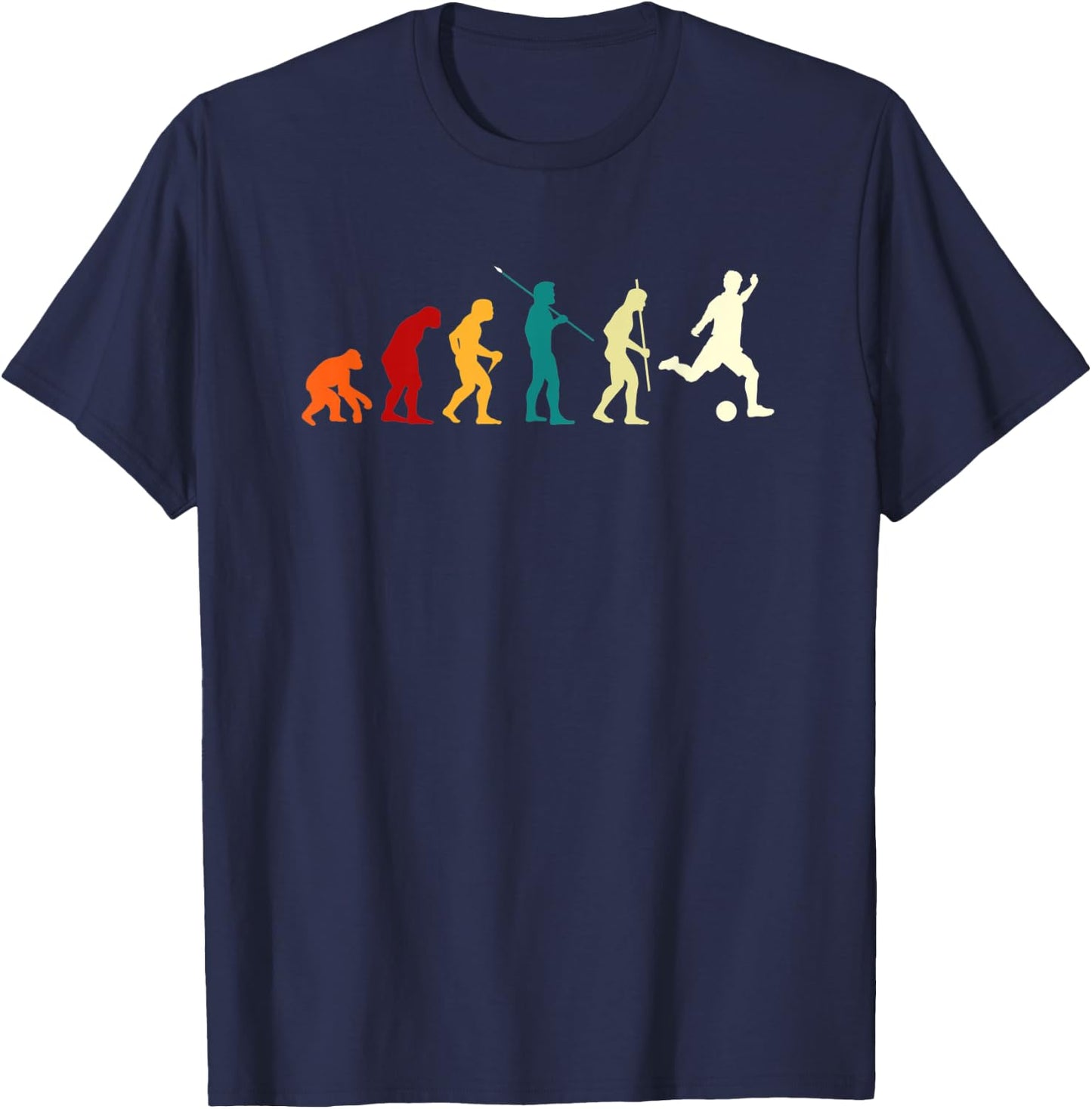 Funny Soccer Evolution Quote Soccer Player T-Shirt - T-Shirt | Navy