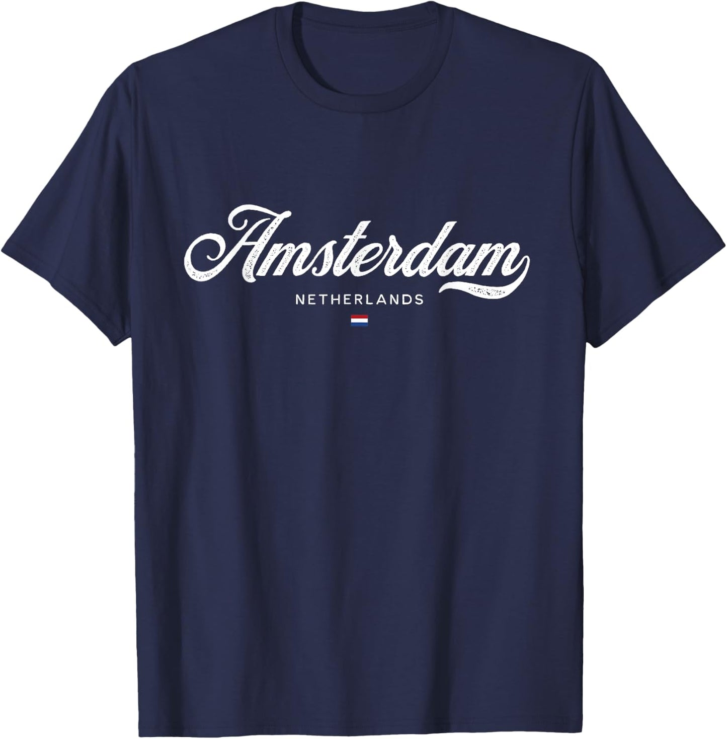 Amsterdam Netherlands Retro Vintage T-Shirt - T-Shirt | Navy
