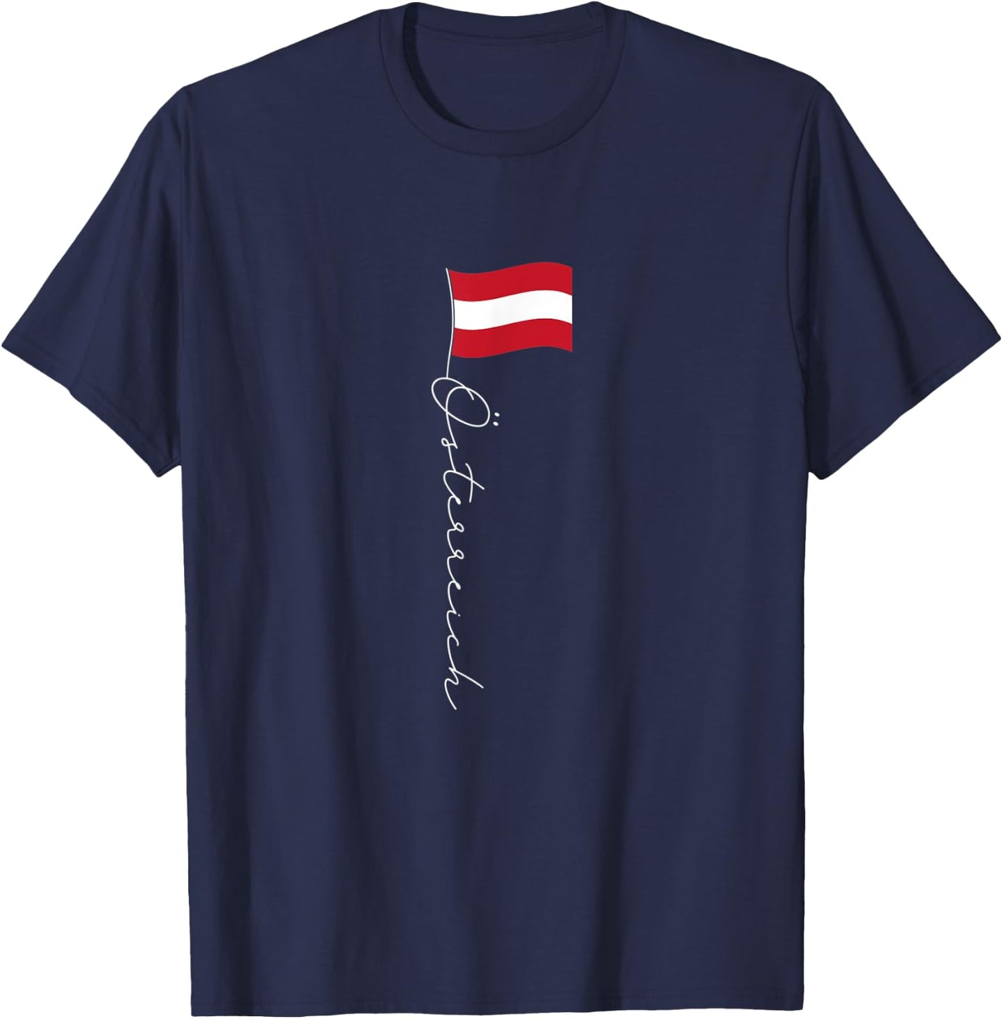 Austria Signature Flag Pole - Patriotic Austrian Flag Women Kids Men T-Shirt - T-Shirt | Navy