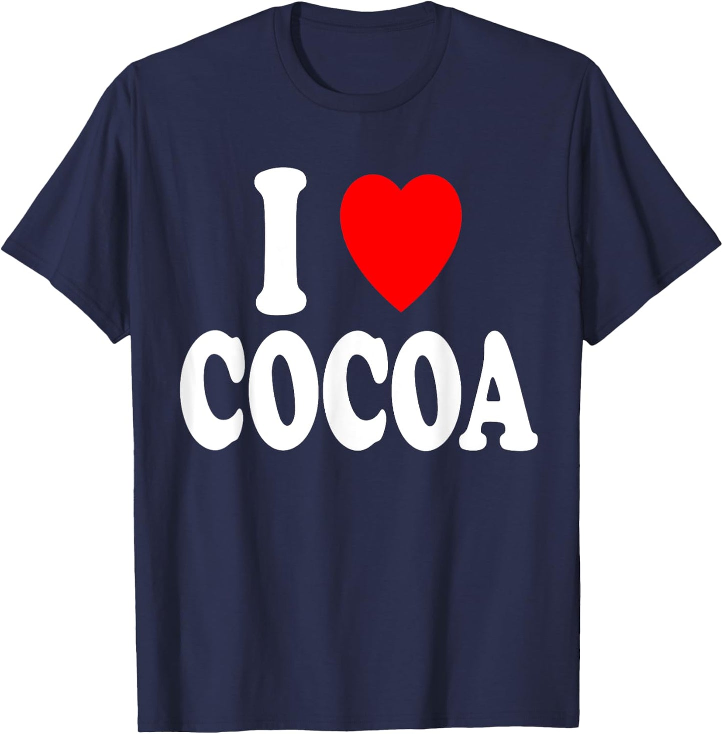 I Heart (Love) Cocoa Chocolate Lover T-Shirt - T-Shirt | Navy