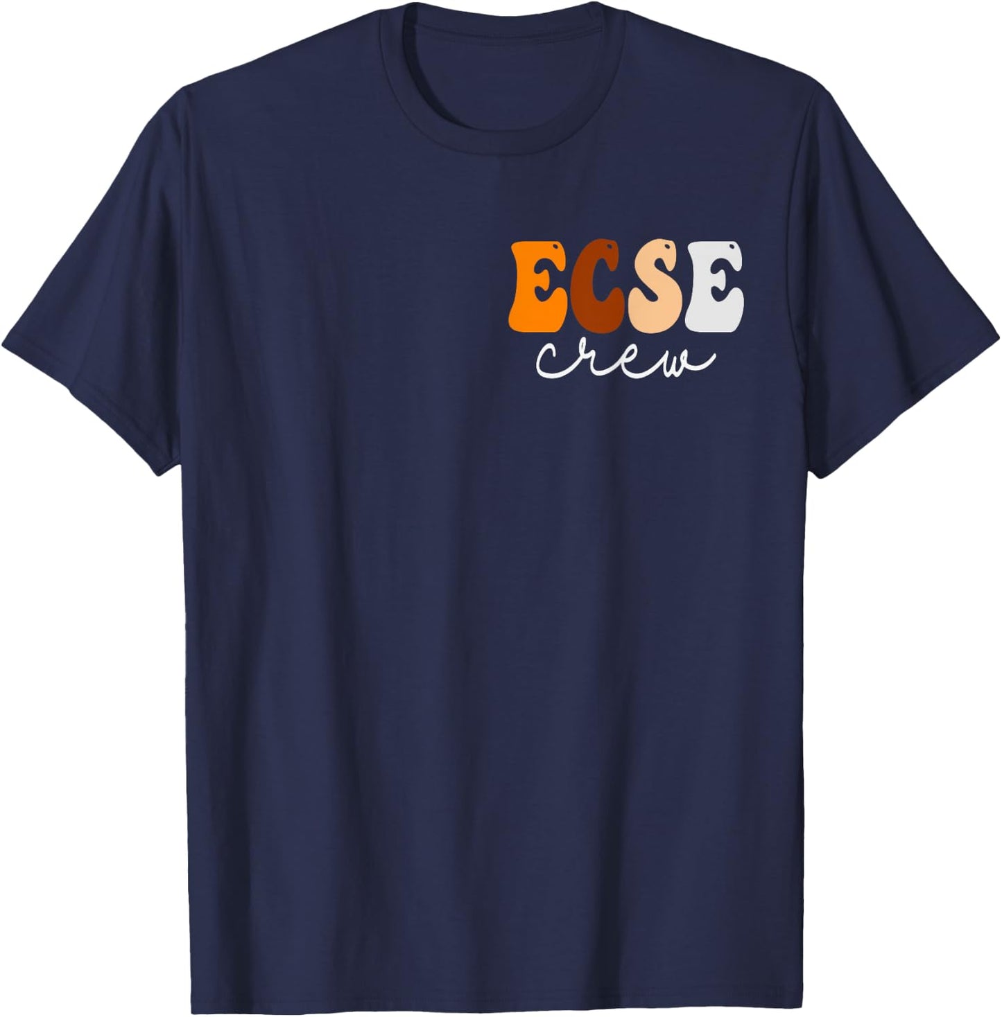 ECSE Crew Cute Groovy Fall Autumn Lovers Appreciation Day T-Shirt - T-Shirt | Navy