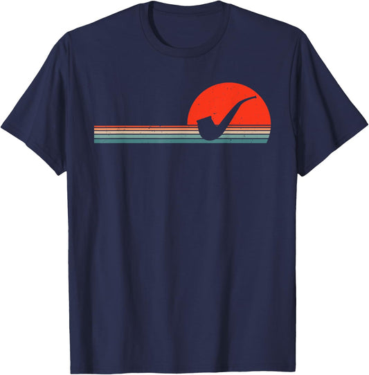 Pipe Smoking Retro Tobacco Vintage Smoker T-Shirt - T-Shirt | Navy