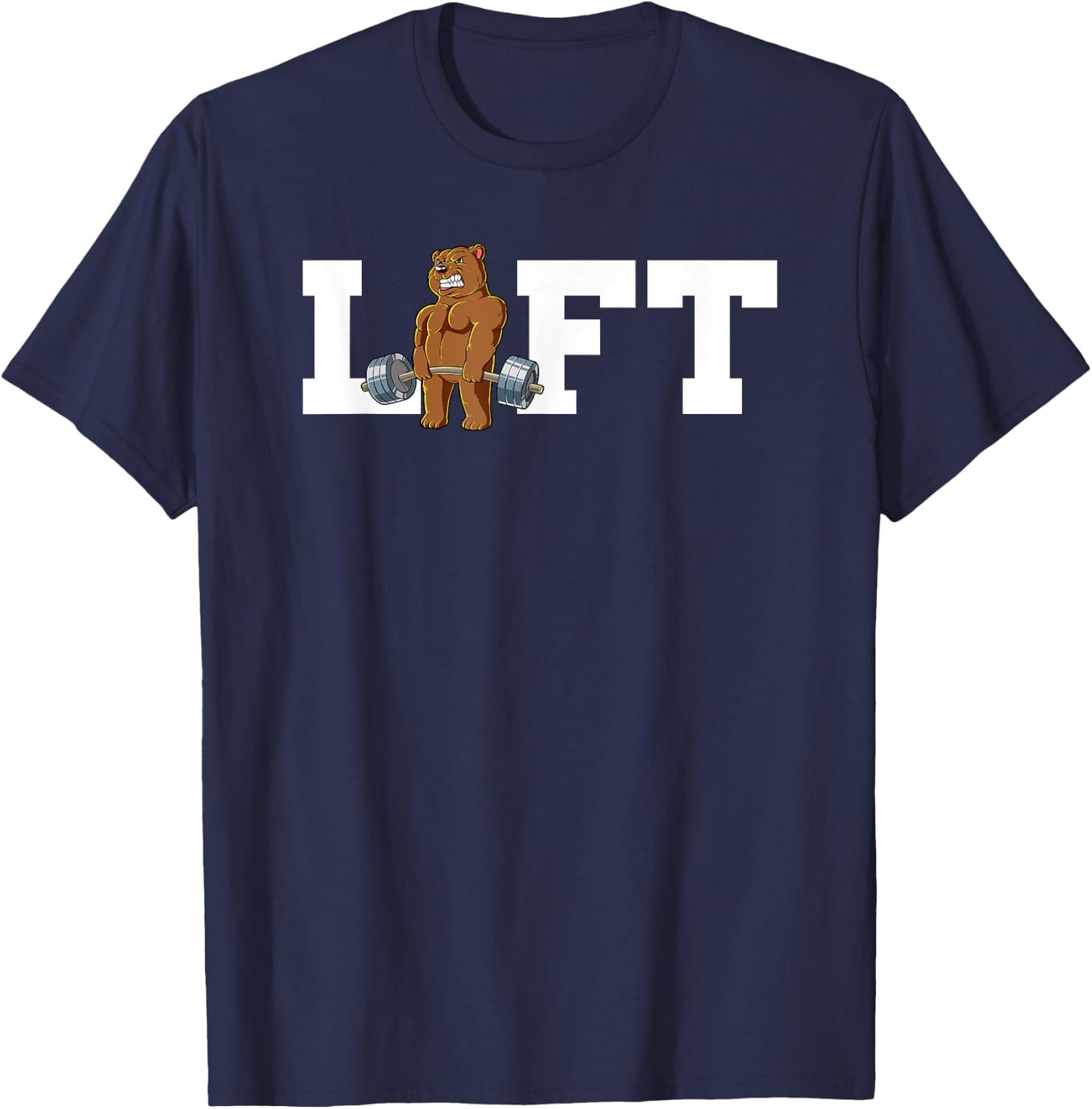 Bear Gym Weight Training Lift Deadlift T-Shirt - T-Shirt | Navy