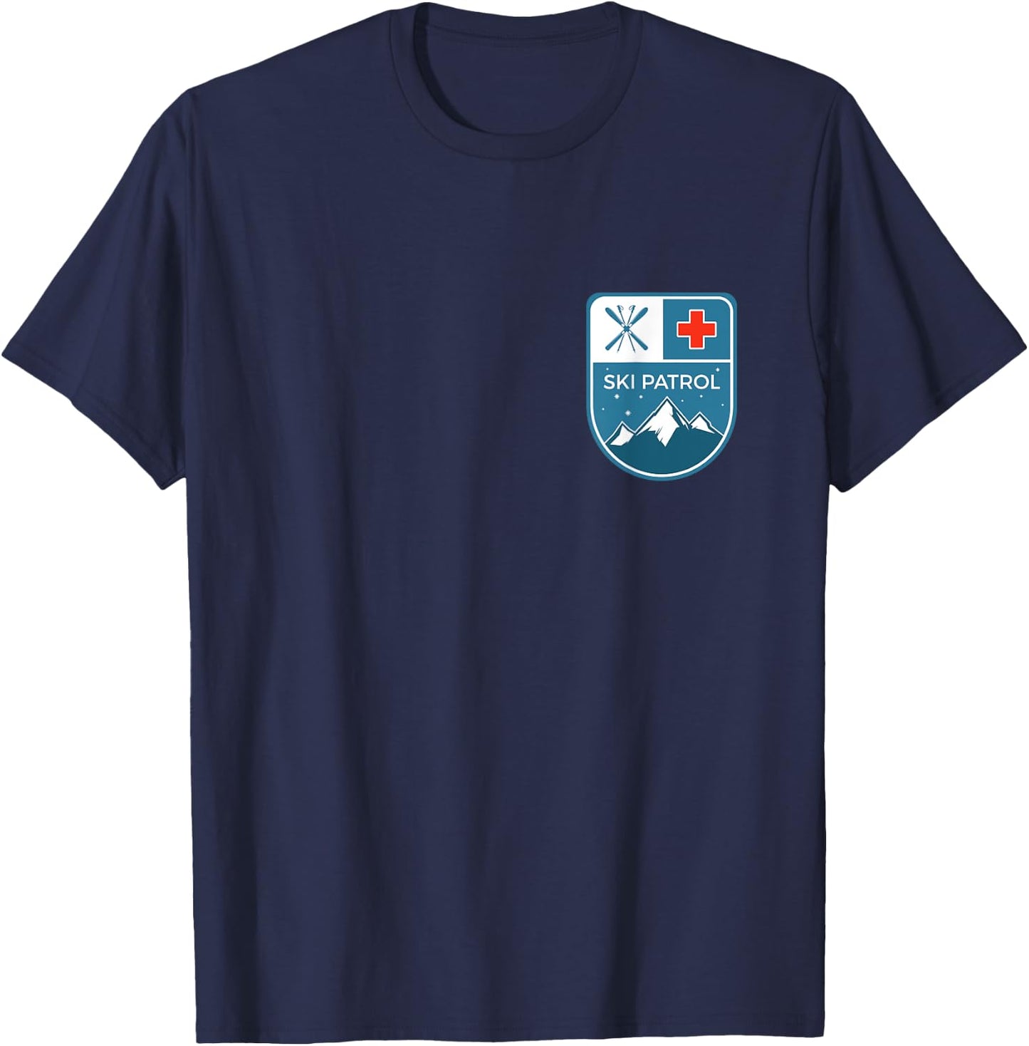 Ski Patrol Logo Pocket Official Skiier Snowboarder Funny T-Shirt - T-Shirt | Navy