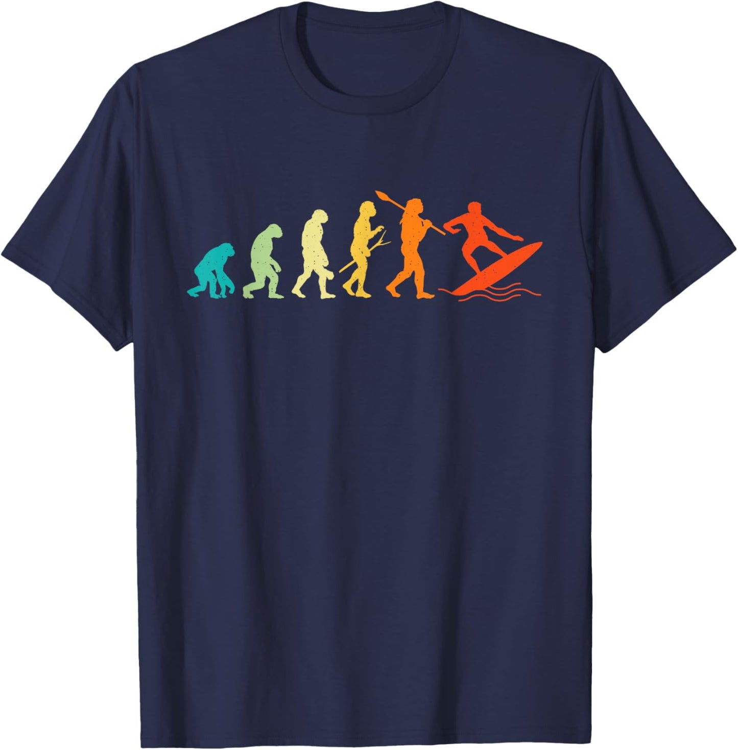 Evolution Of Surfers - Surfboard Surfboarder Surfing T-Shirt - T-Shirt | Navy