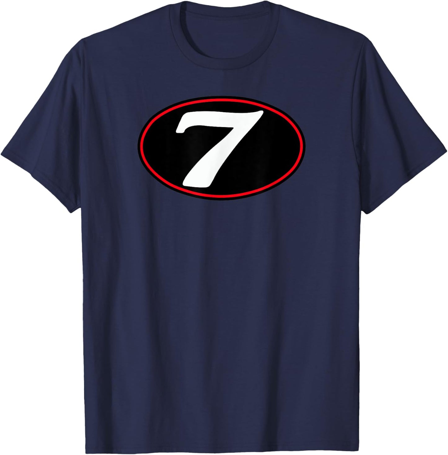 MG V7 Cafe Racer Italian Motorcycle #7 Oval Logo (Black) T-Shirt - T-Shirt | Navy