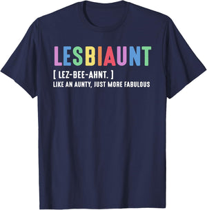 Lesbiaunt Equality Pride Cool Aunt Pride Month Pride Apparel T-Shirt - T-Shirt | Navy