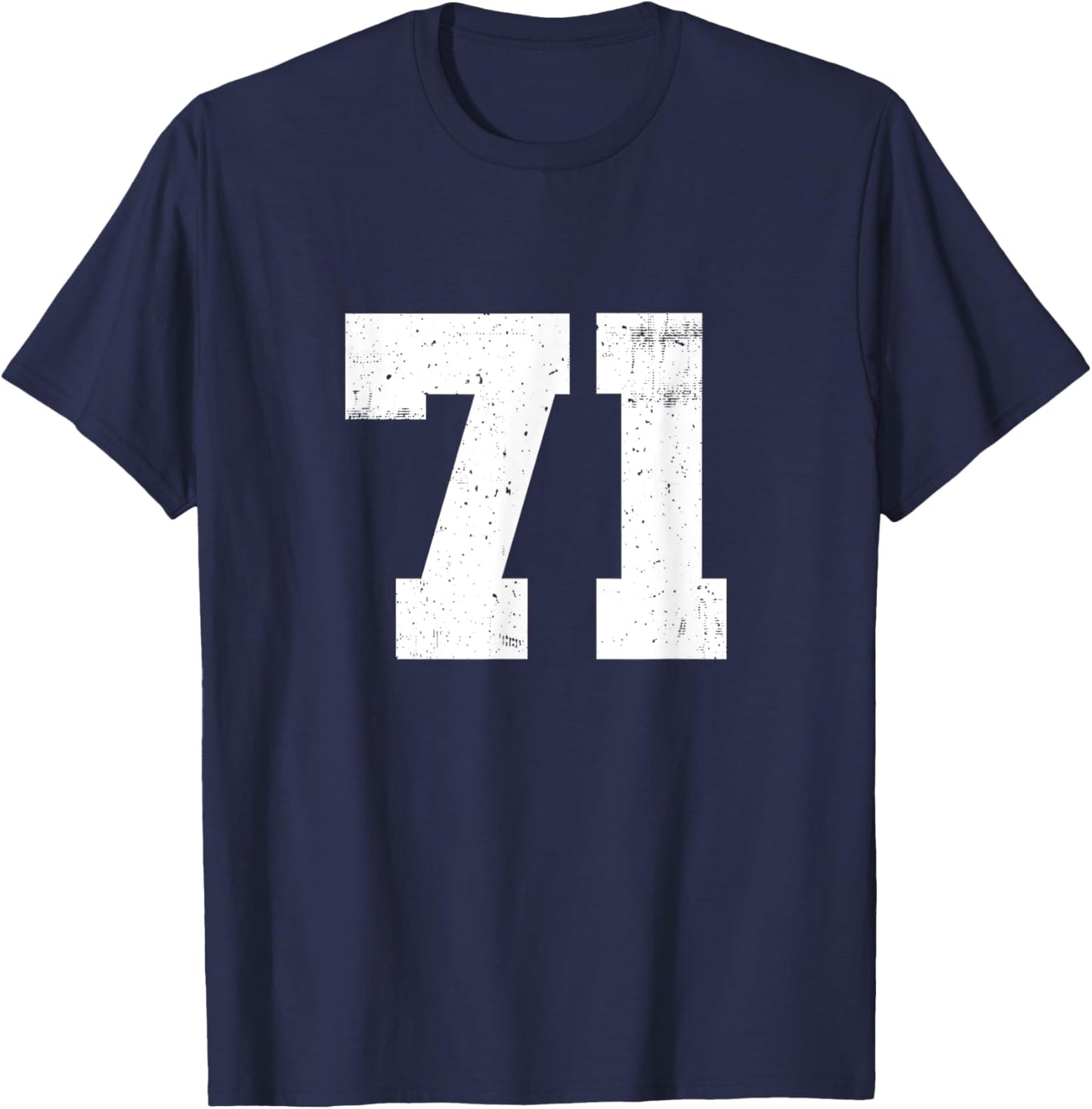 Retro Football Team Number 71 American Rugby Team Numbered T-Shirt - T-Shirt | Navy