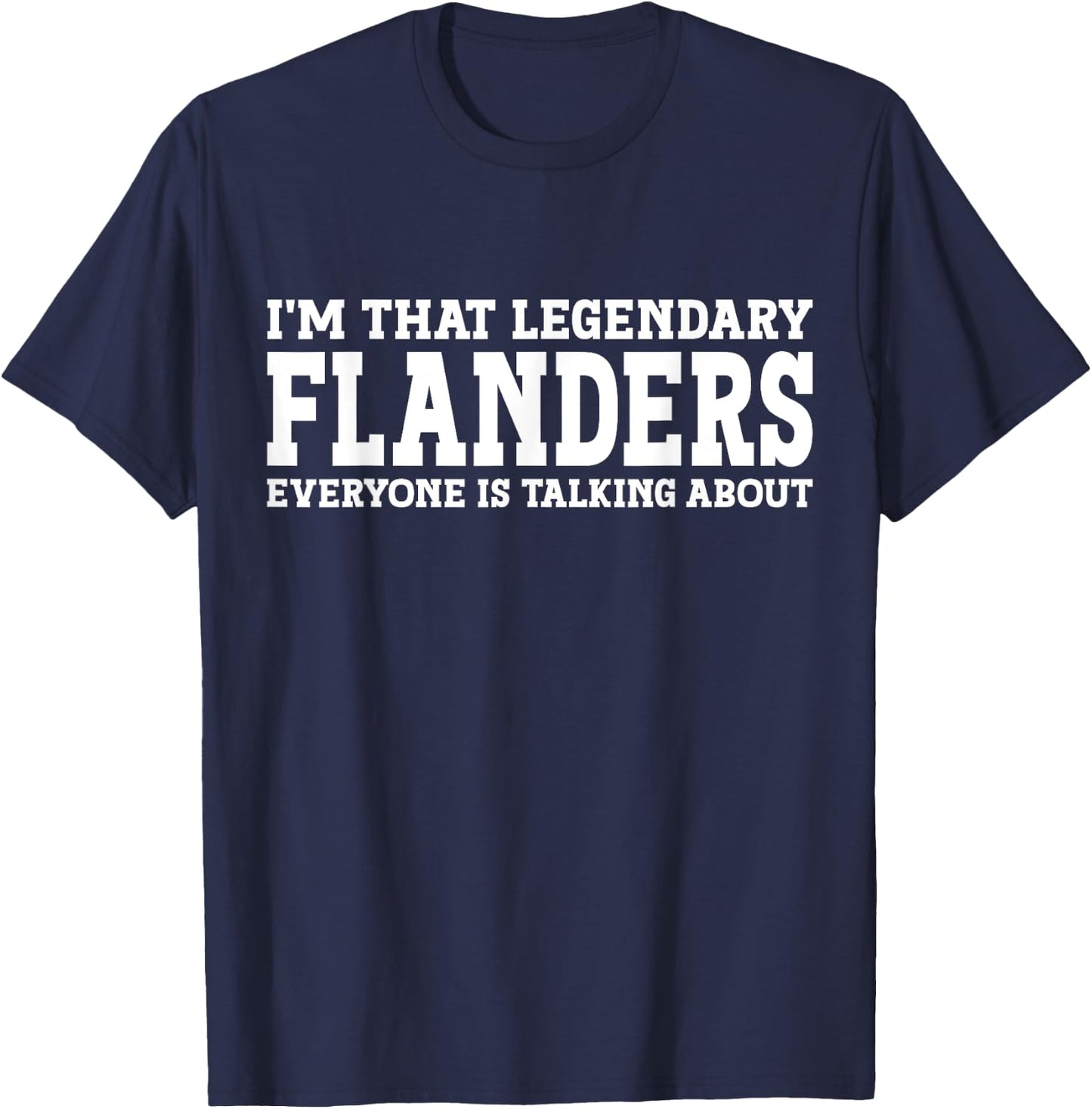 Flanders Surname Funny Team Family Last Name Flanders T-Shirt - T-Shirt | Navy