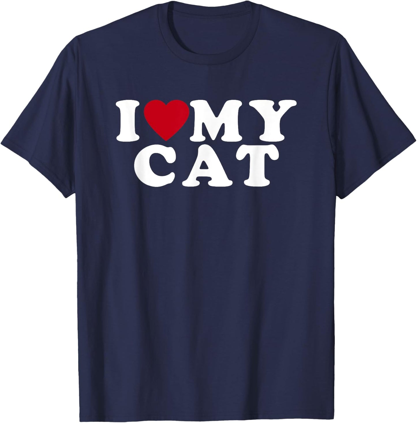 I Love My Cat I Heart My Cat Women T-Shirt - T-Shirt | Navy