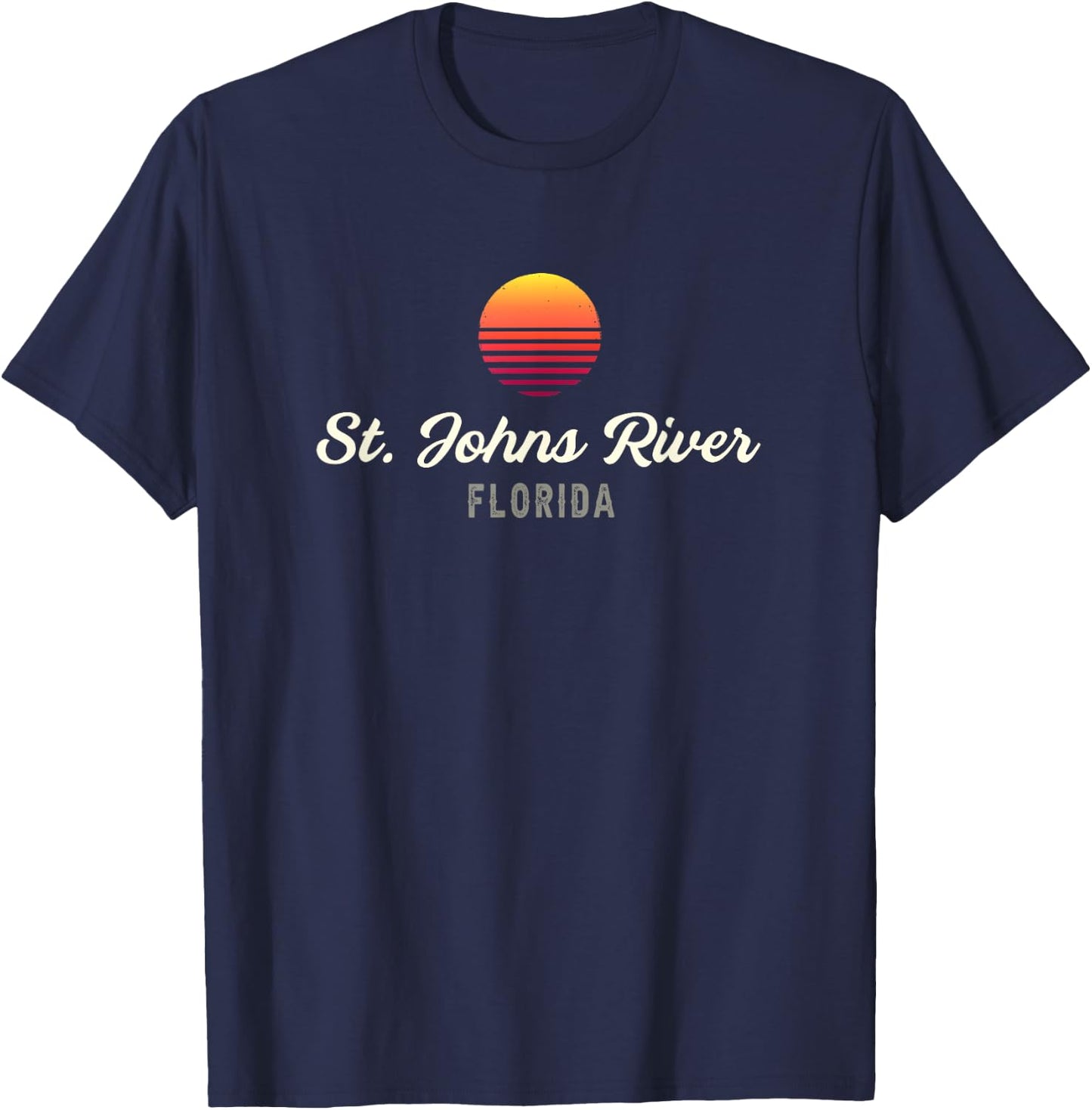 St. Johns River FLORIDA Bass Fishing T-Shirt - T-Shirt | Navy