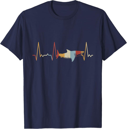 Heartbeat Shark T-Shirt - T-Shirt | Navy